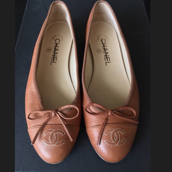chanel caviar ballerina flats